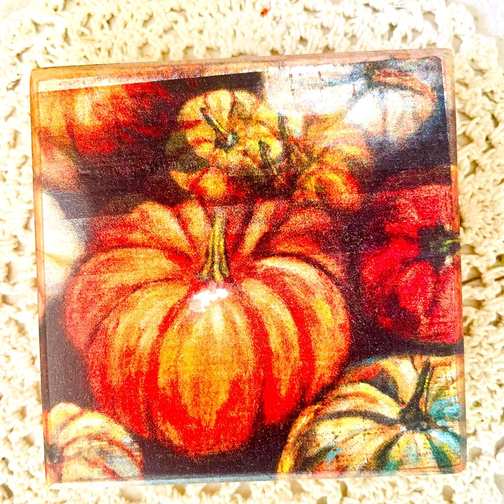 *Pumpkins Wood Block Sign